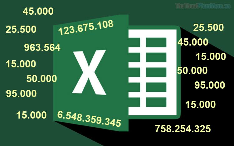 Tạo điểm nhấn với dấu chấm trong dãy số trên Excel