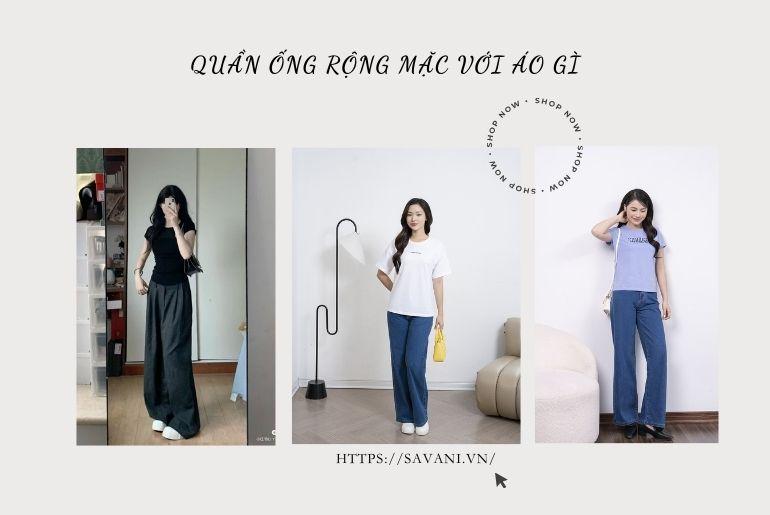 Hướng dẫn phối áo phông với quần ống rộng thanh lịch