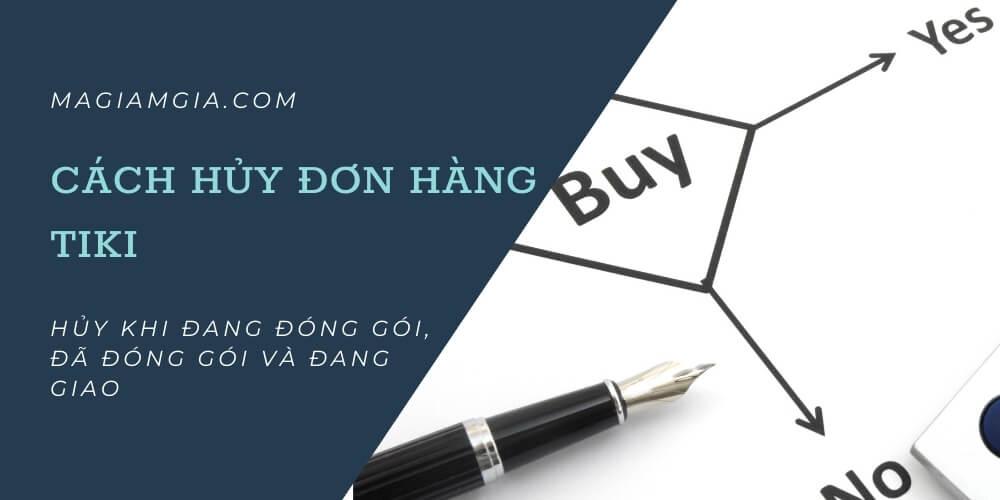 hủy đơn hàng tiki