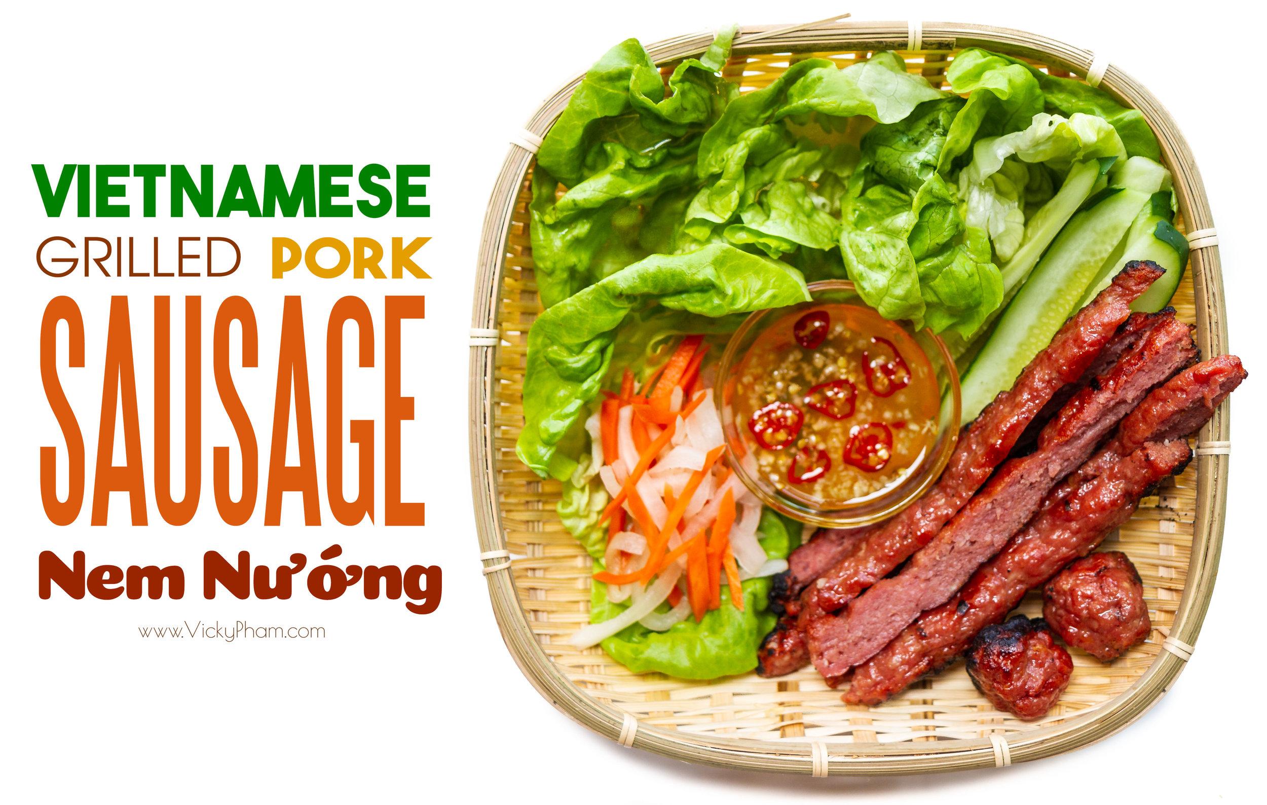 Vietnamese Grilled Pork Sausage (Nem Nướng)