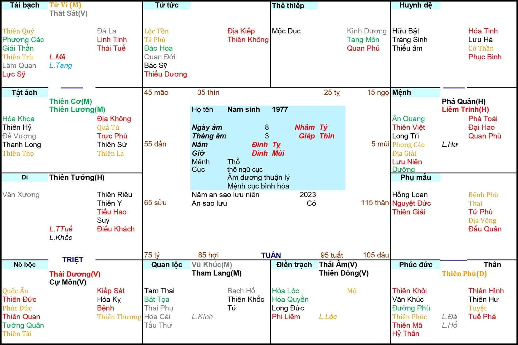 Xem Tử Vi Nam 1977, Nghề hợp tuổi 1977, tử vi tuổi Đinh Tỵ, tử vi năm 1977, tử vi Nam 1977, lập tử vi Nam 1977, màu sắc hợp