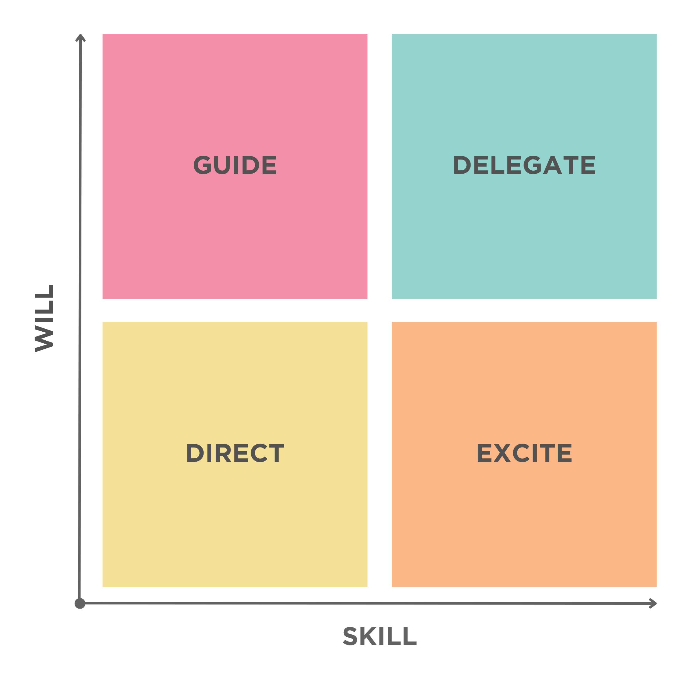 Matrix of skill vs will competencies