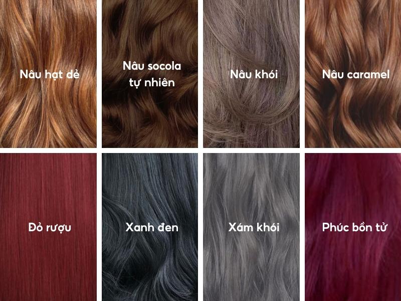 Bảng màu tóc nhuộm cho da ngăm