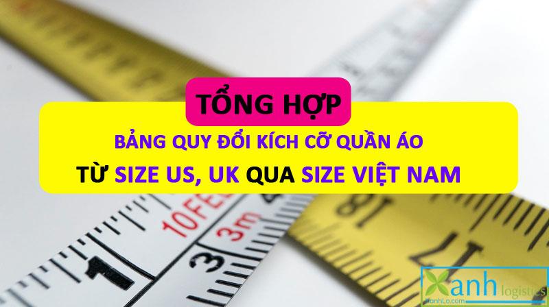 Tổng hợp bảng quy đổi kích cỡ quần áo từ size US, UK qua size Việt Nam
